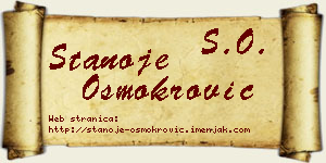 Stanoje Osmokrović vizit kartica